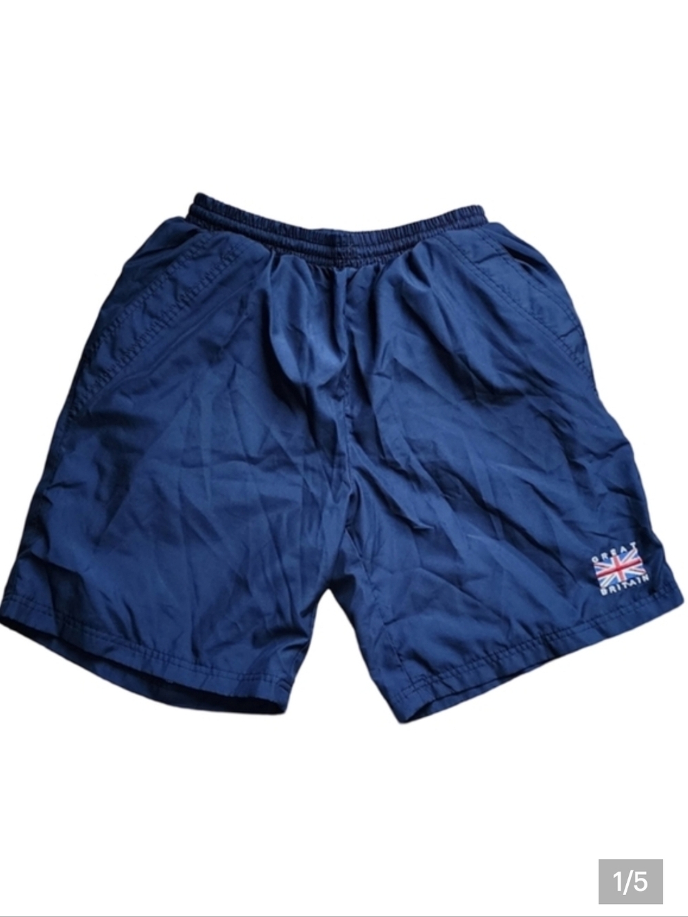 Great Britain Mens Navy Blue Mesh Lined‎ Swim Shorts Union Jack Flag Size Medium